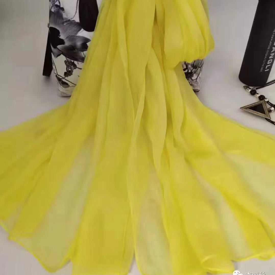 100% Long Silk Scarf solid color 200*140cm