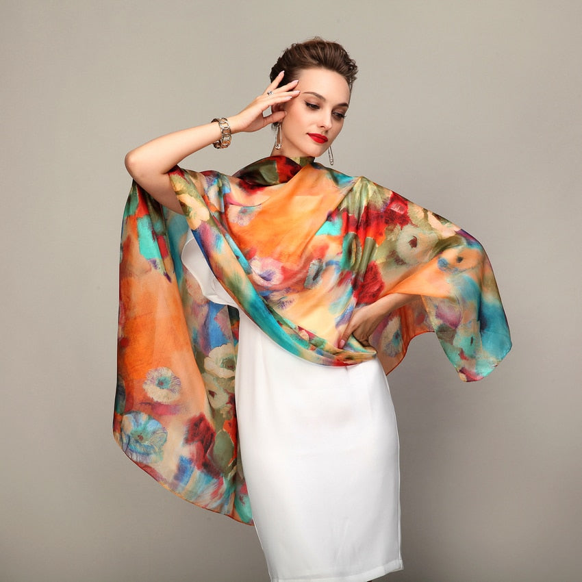 2022 Women's Mulberry Silk Long Scarf 176*110cm