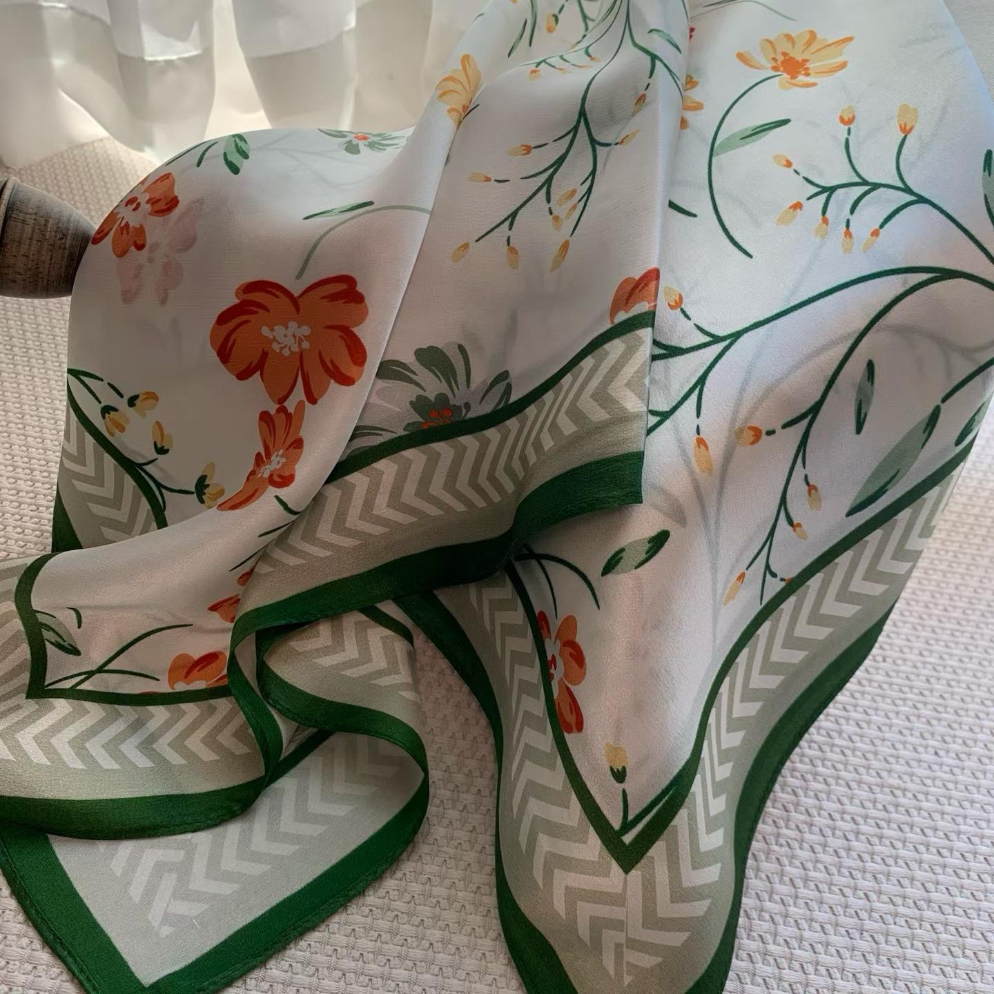 65*65cm 100% natural square silk scarf