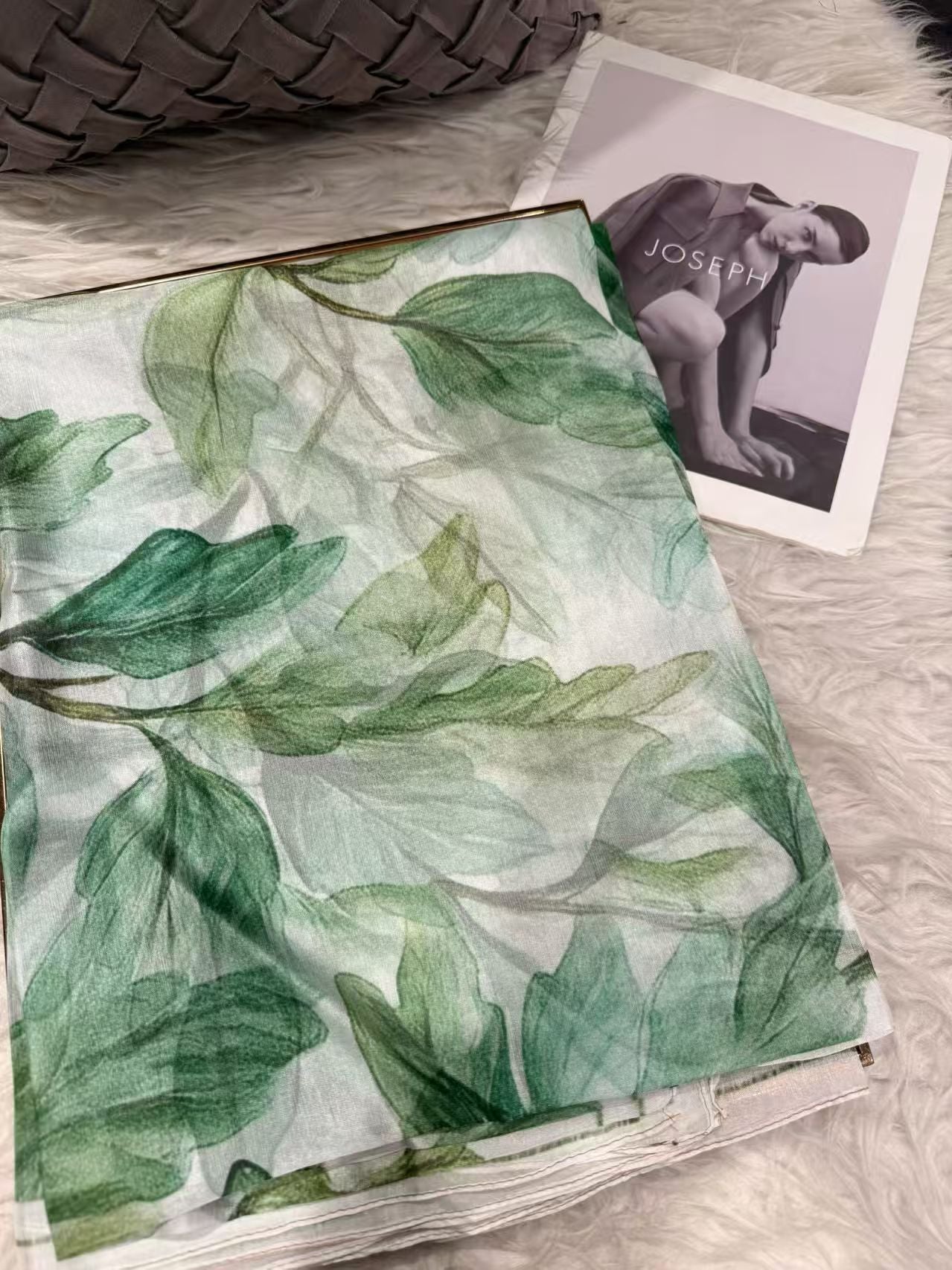 Light green 100%Mulberry Silk Chiffon Long Scarf 180*110cm
