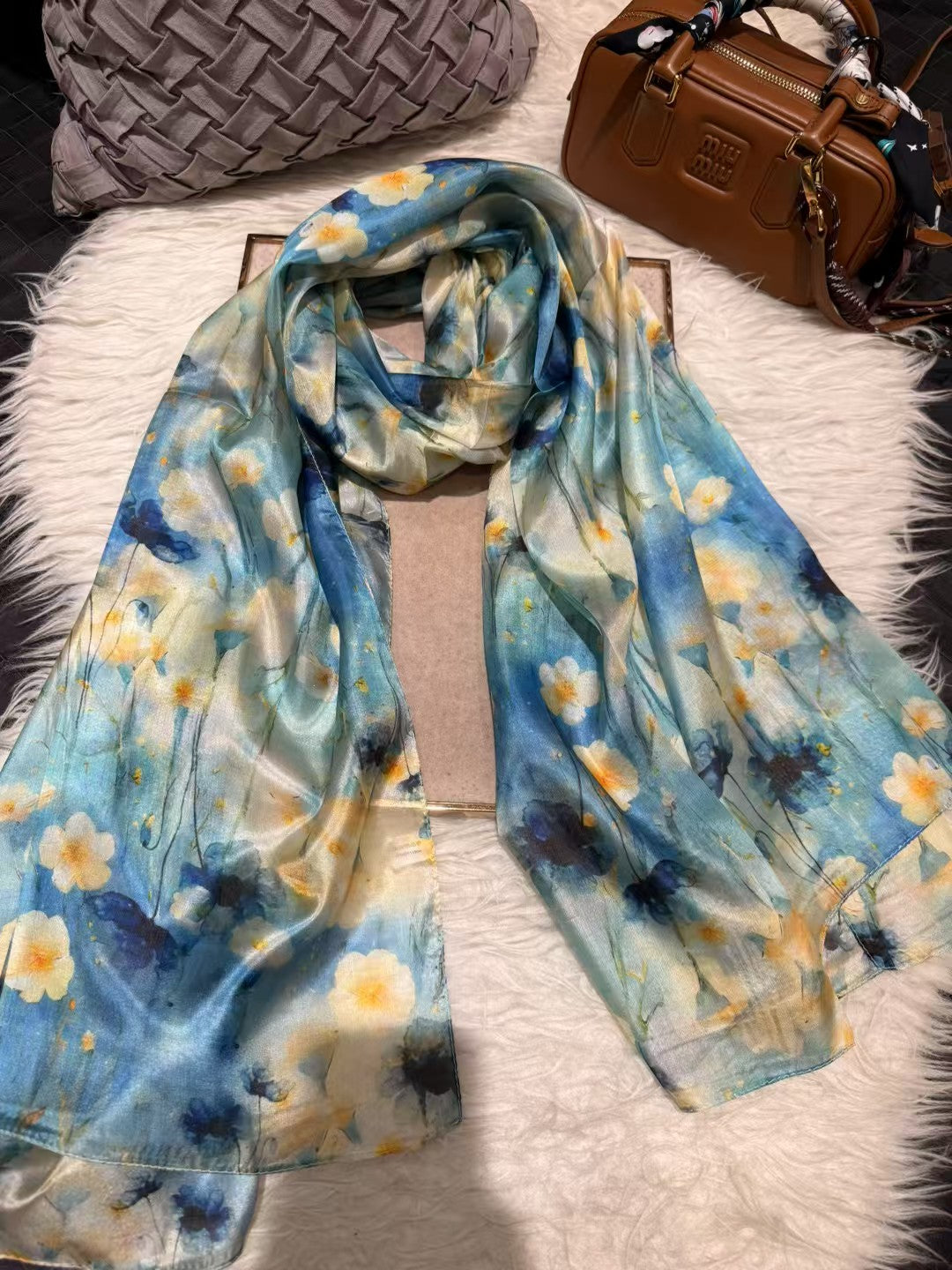 2025 Bysifa women 100% Mulberry Silk Scarf 176*110cm