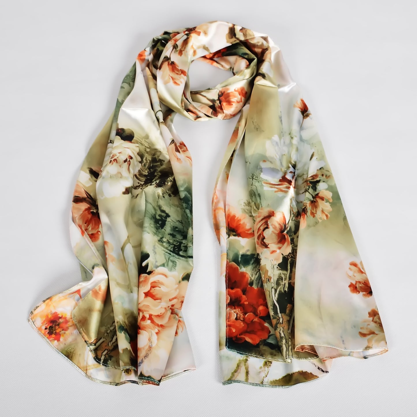 Double Faces Long Scarves Printed Beige Pink Hijabs160*70cm