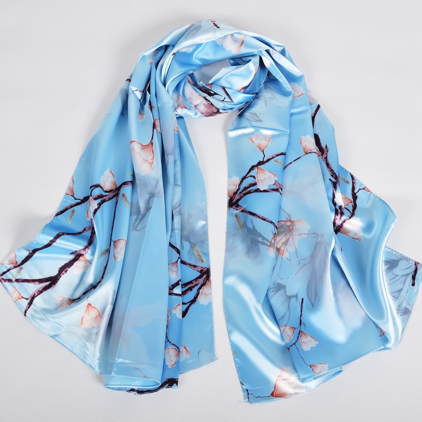 Double Faces Long Scarves Printed Beige Pink Hijabs160*70cm
