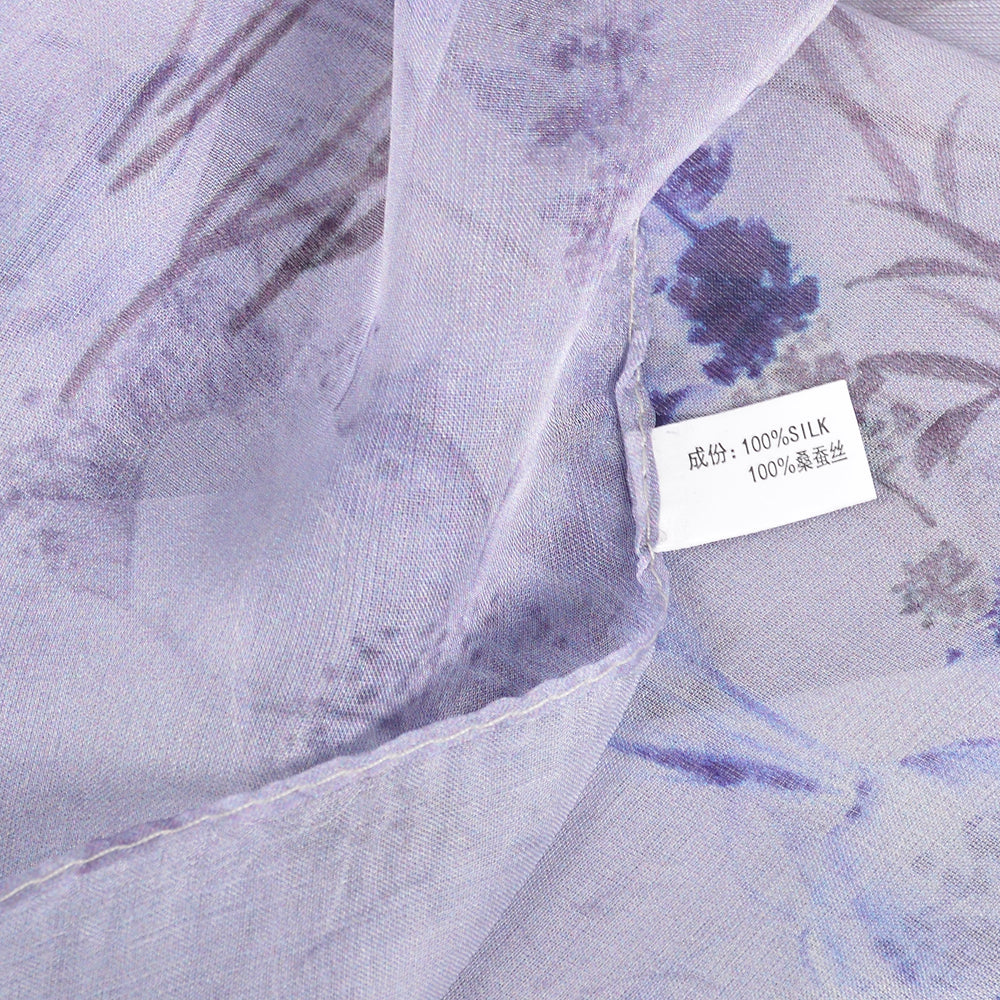 Purple pink 100% Mulberry Silk Chiffon Scarf 180*110cm