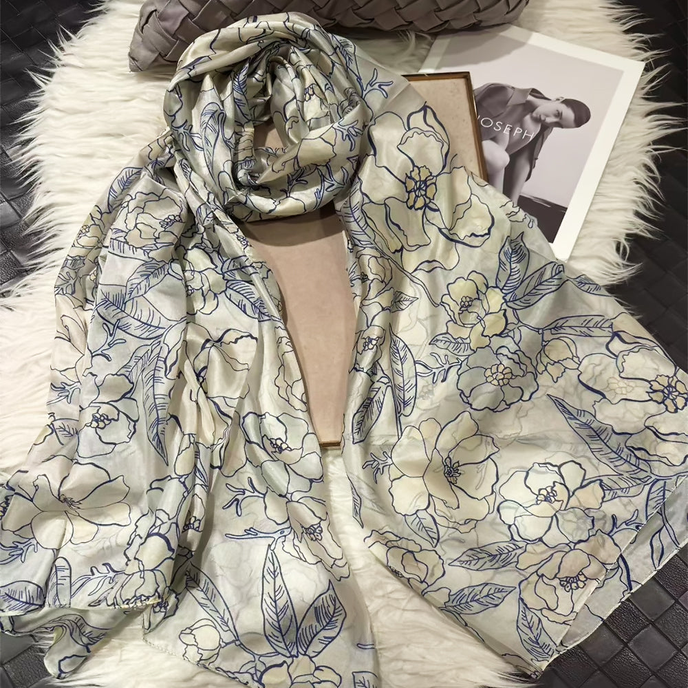 2025 Bysifa women 100% Mulberry Silk Scarf 176*110cm