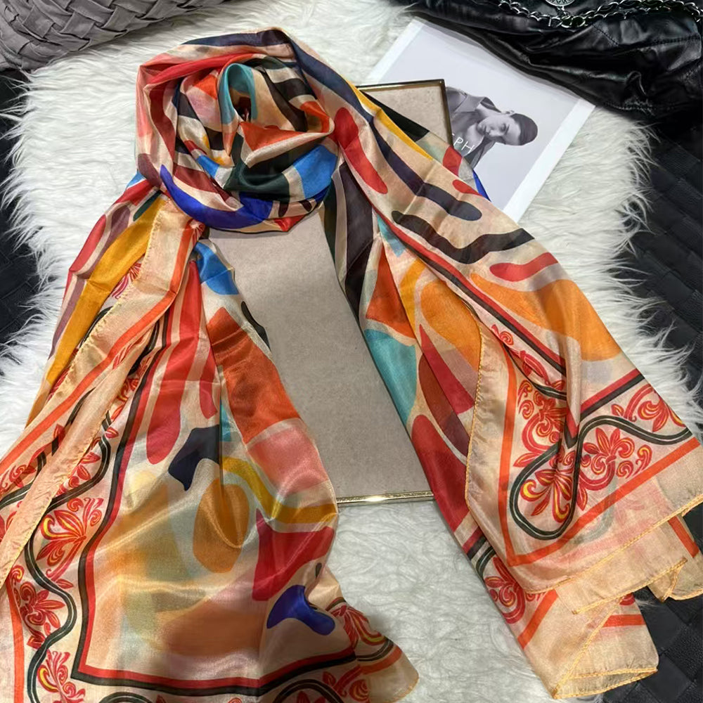 2025 Bysifa women 100% Mulberry Silk Scarf 176*110cm