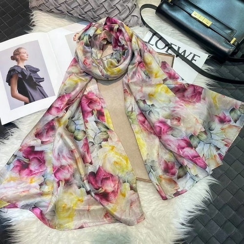 2023 Light Green Mulberry Silk Scarf 176*110cm