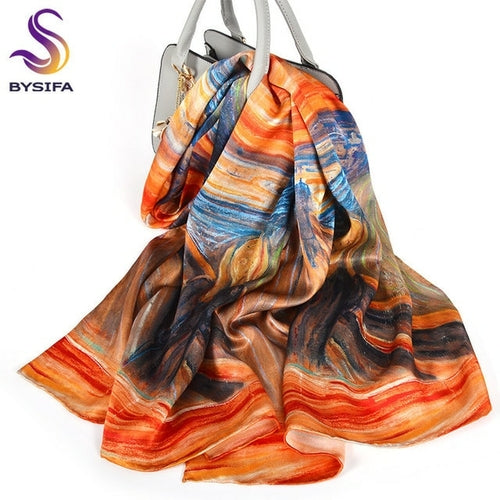 2024BH Women's 100% silk long scarf 175*52cm