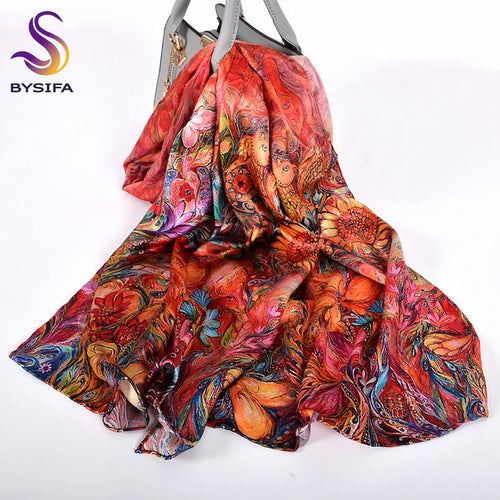 2024BH Women's 100% silk long scarf 175*52cm