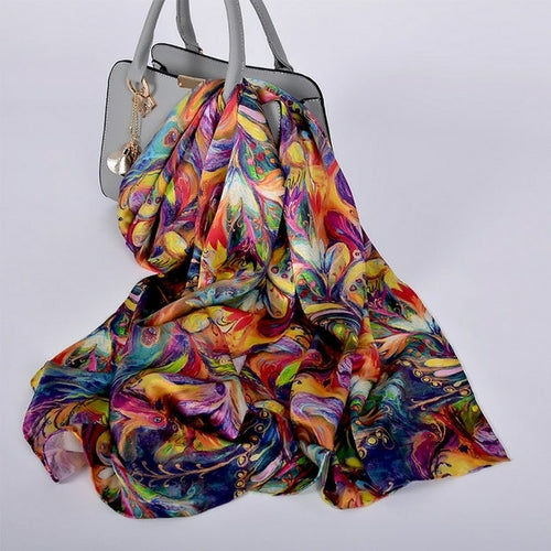 2024BH Women's 100% silk long scarf 175*52cm