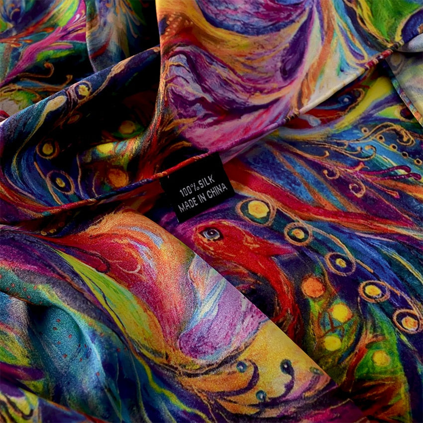 2024BH Women's 100% silk long scarf 175*52cm