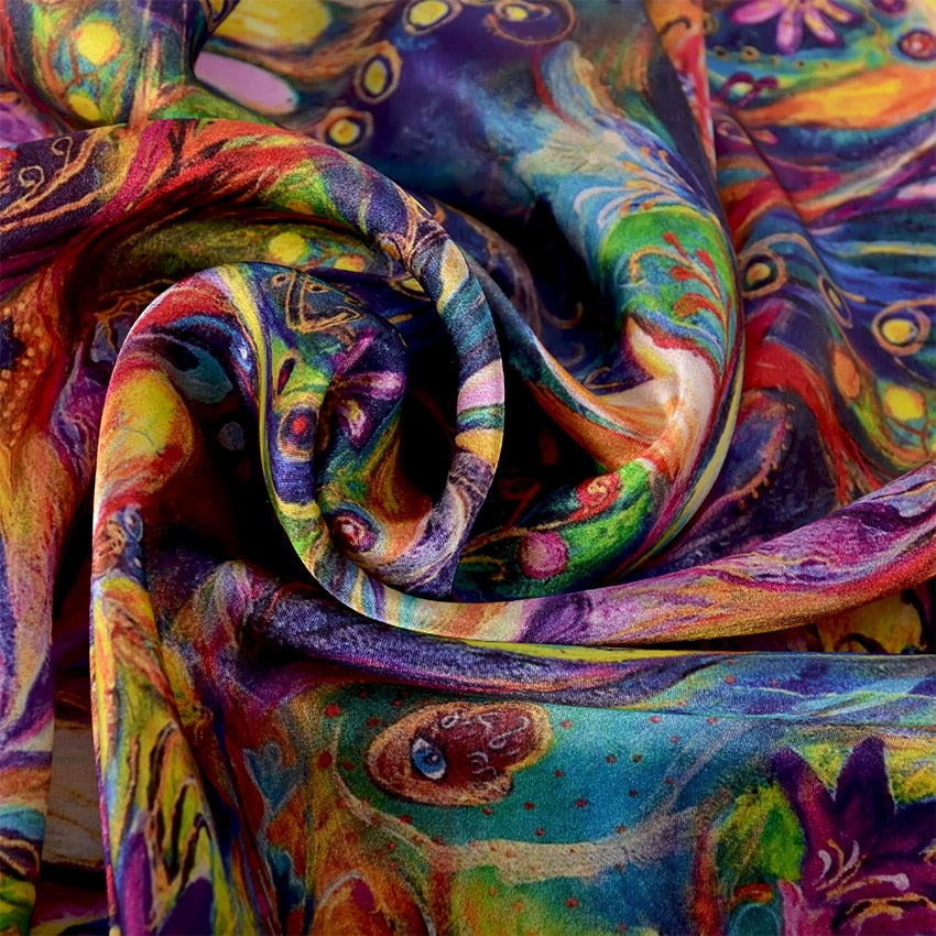 2024BH Women's 100% silk long scarf 175*52cm