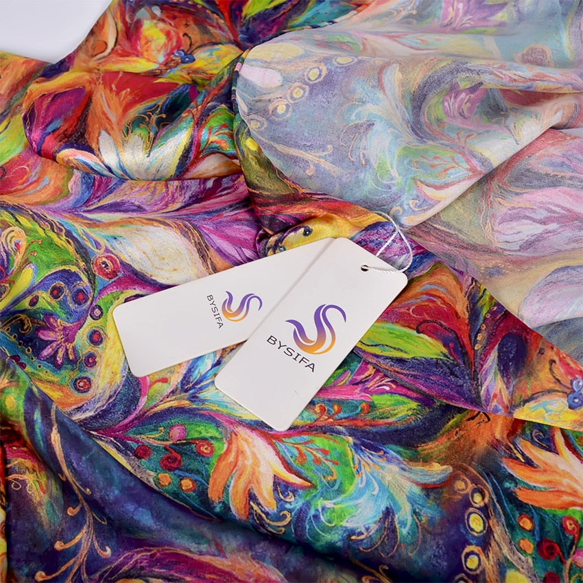 2024BH Women's 100% silk long scarf 175*52cm