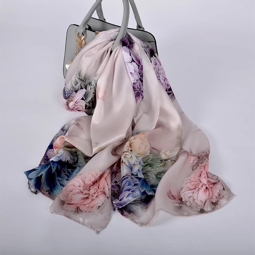2024BH Women's 100% silk long scarf 175*52cm