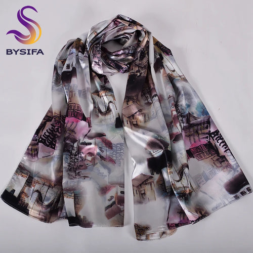 Double Faces Long Scarves Printed Beige Pink Hijabs160*70cm