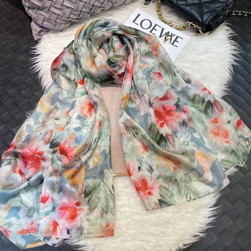 2022 Women's Mulberry Silk Long Scarf 176*110cm