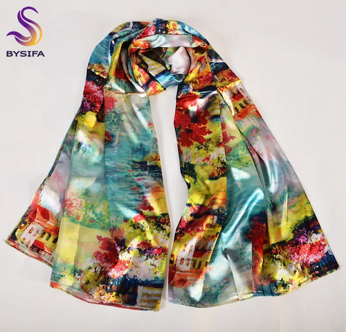Double Faces Long Scarves Printed Beige Pink Hijabs160*70cm