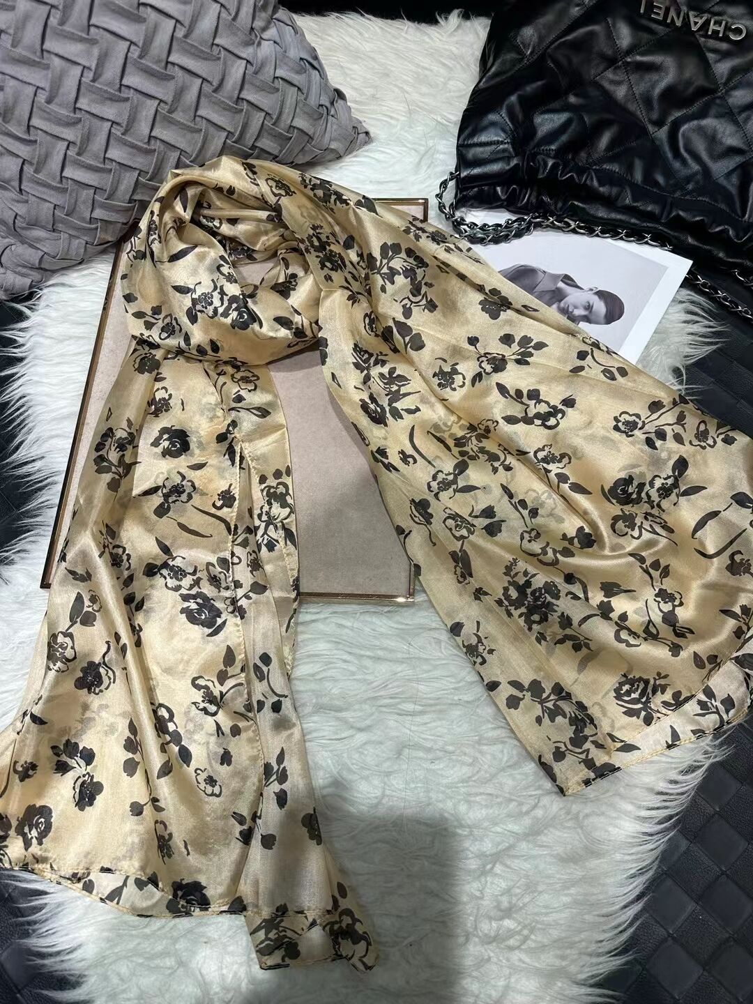 2024 Mulberry Long Silk Scarf 176*110cm
