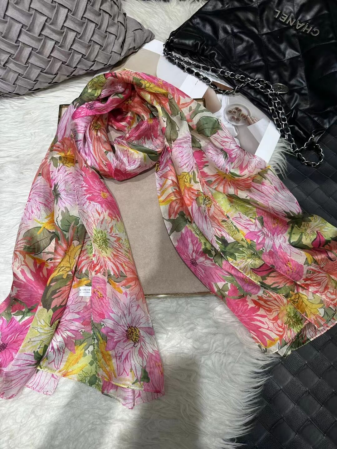 2024 Mulberry Long Silk Scarf 176*110cm
