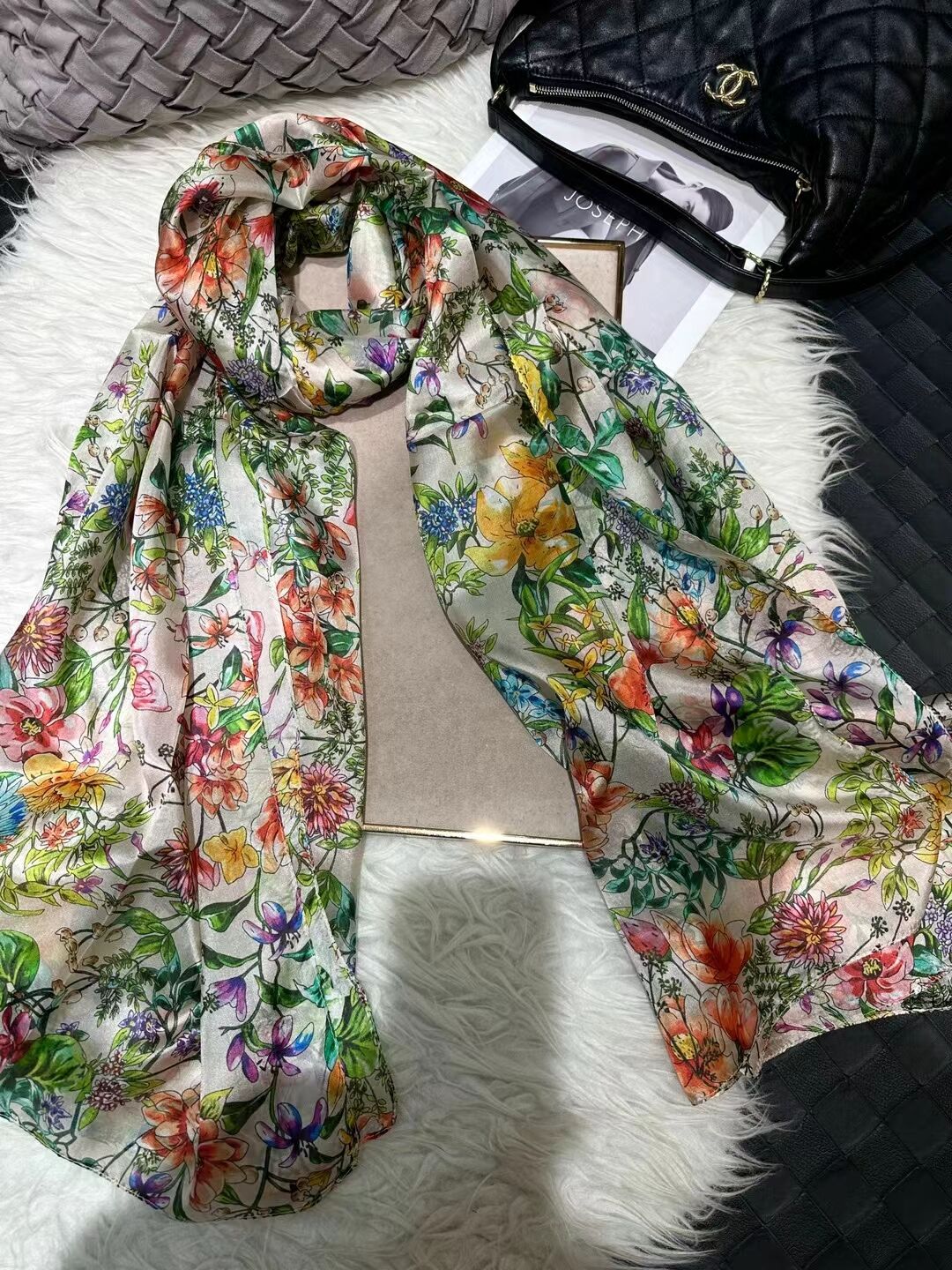 2024 Mulberry Long Silk Scarf 176*110cm