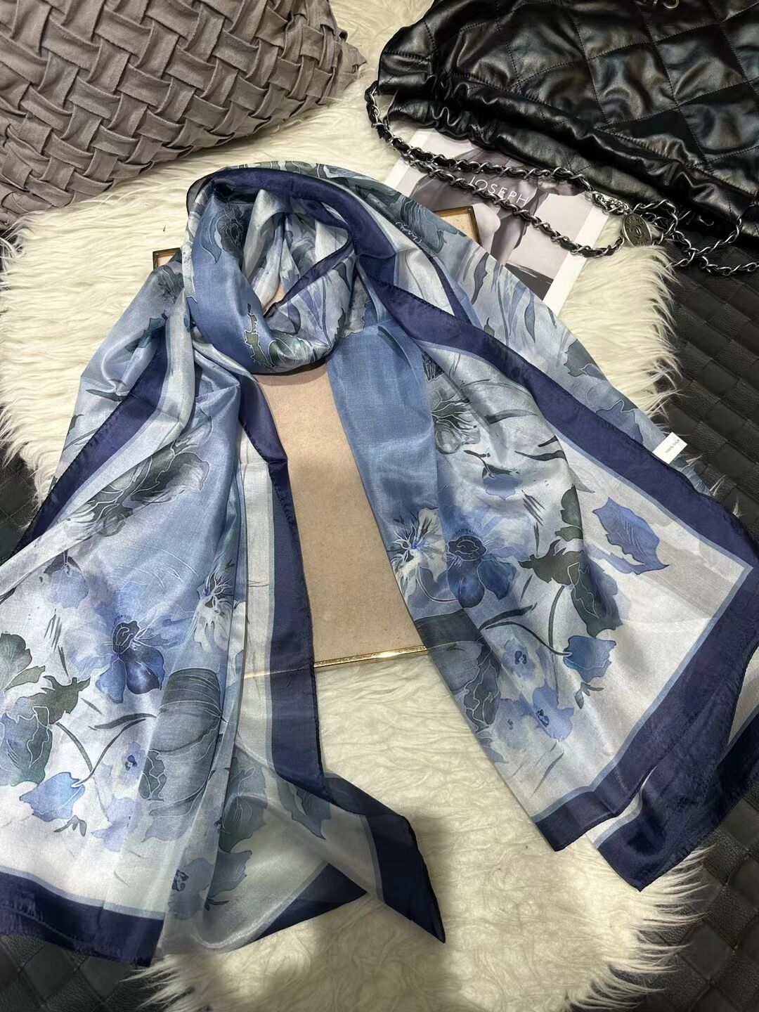 2024 Mulberry Long Silk Scarf 176*110cm