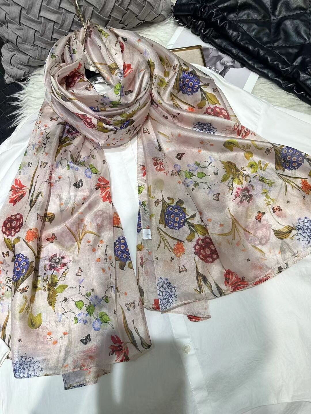 2024 Mulberry Long Silk Scarf 176*110cm