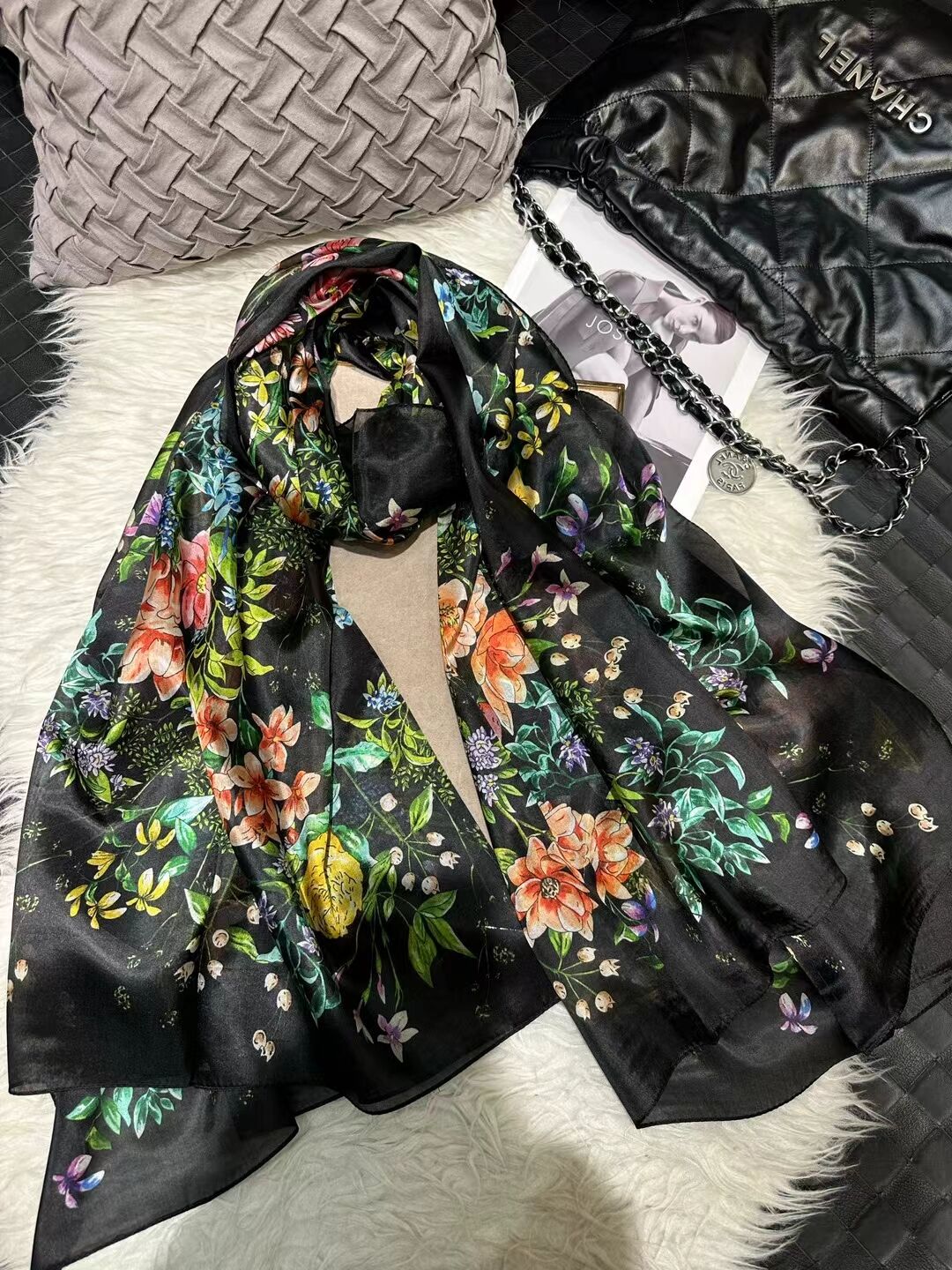 2024 Mulberry Long Silk Scarf 176*110cm