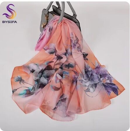 100% natural Chiffon silk-180*65cm