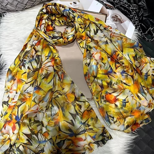 2023 Light Green Mulberry Silk Scarf 176*110cm