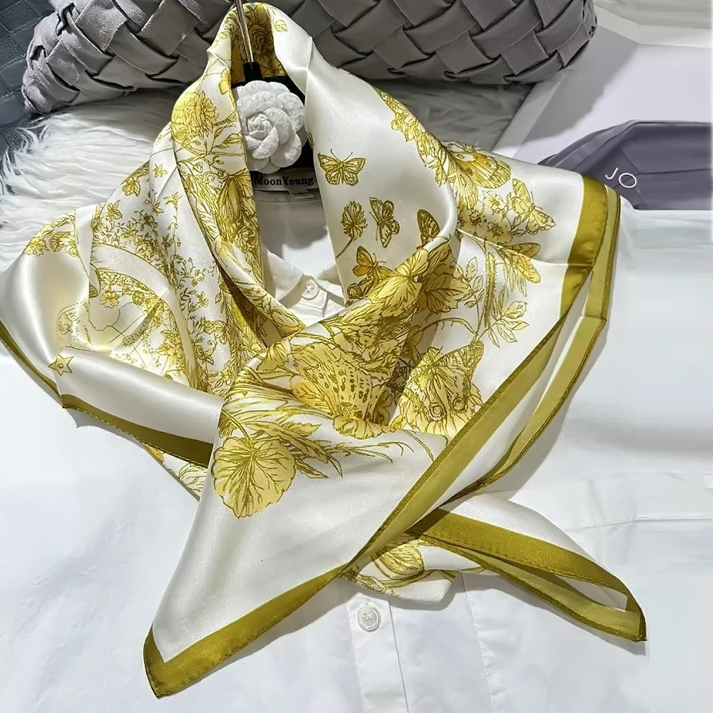 New Gold 100% Silk Scarf 65*65cm
