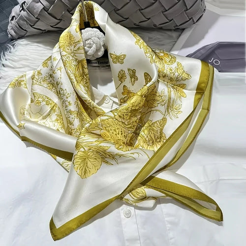 New Gold 100% Silk Scarf 65*65cm