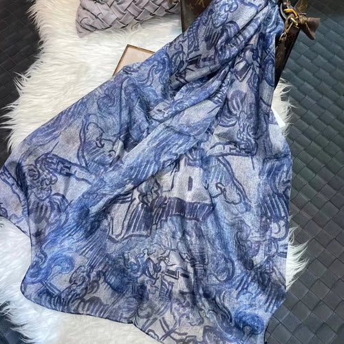 2022 Women's Mulberry Silk Long Scarf 176*110cm