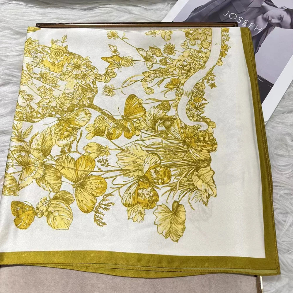 New Gold 100% Silk Scarf 65*65cm