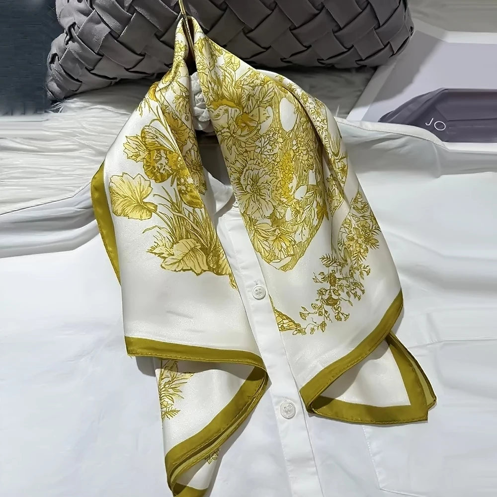 New Gold 100% Silk Scarf 65*65cm