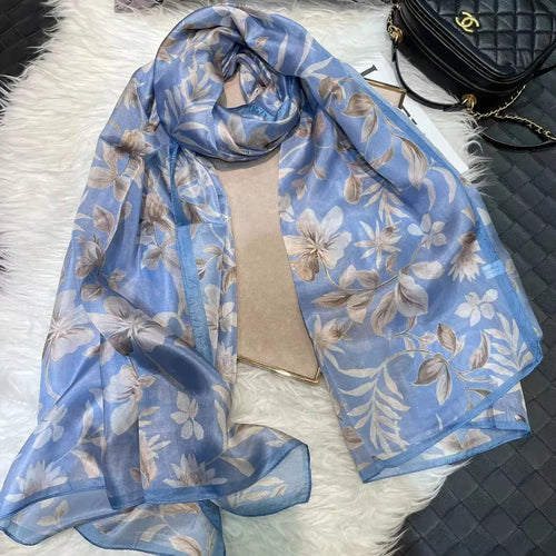 2023 Light Green Mulberry Silk Scarf 176*110cm