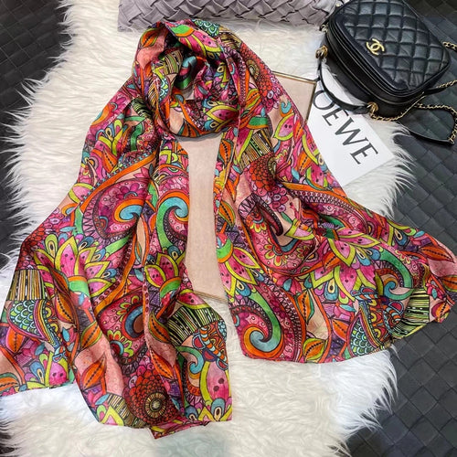 2024 Mulberry Long Silk Scarf 176*110cm
