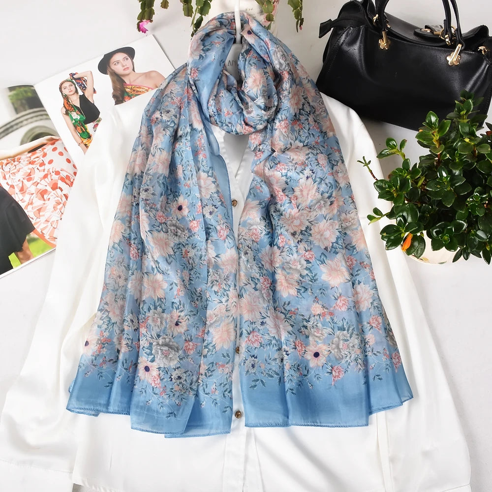 2026 New 100% Mulberry Silk Scarf 176*110cm