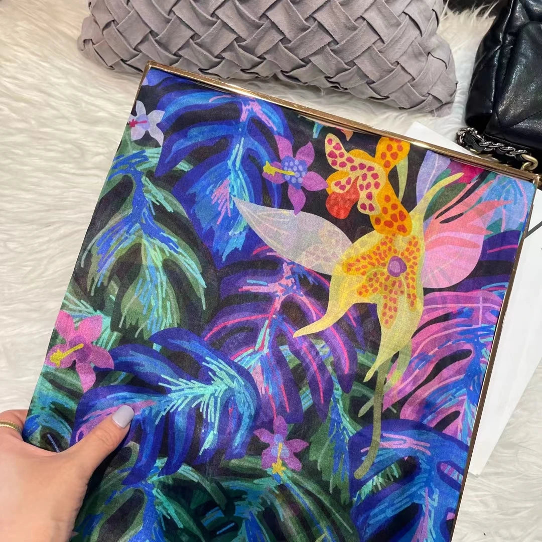 2024 Mulberry Long Silk Scarf 176*110cm