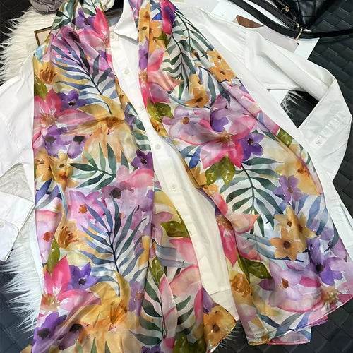 2025 Bysifa women 100% Mulberry Silk Scarf 176*110cm