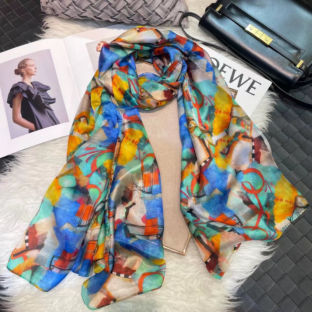 2022 Women's Mulberry Silk Long Scarf 176*110cm