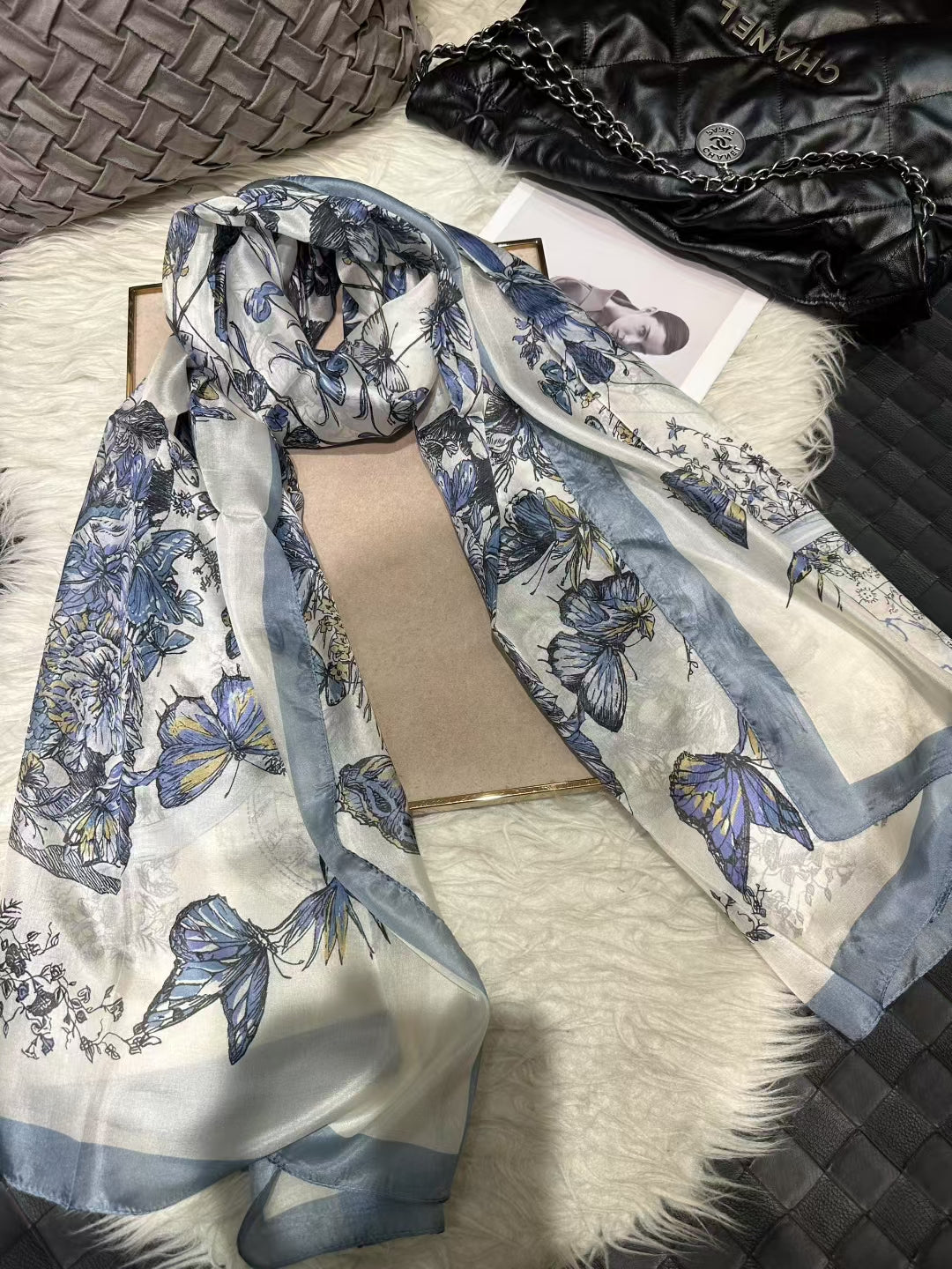 2025 Bysifa women 100% Mulberry Silk Scarf 176*110cm
