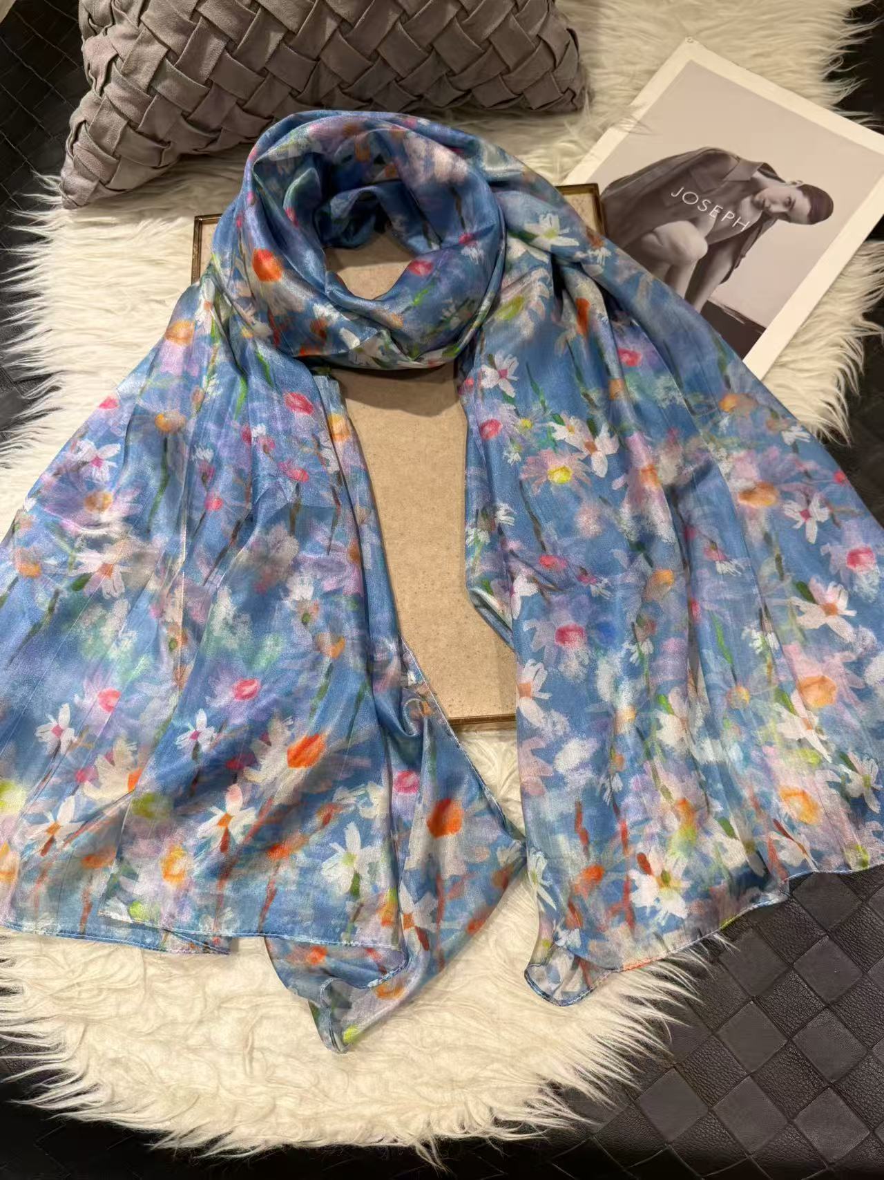 2025 Bysifa women 100% Mulberry Silk Scarf 176*110cm