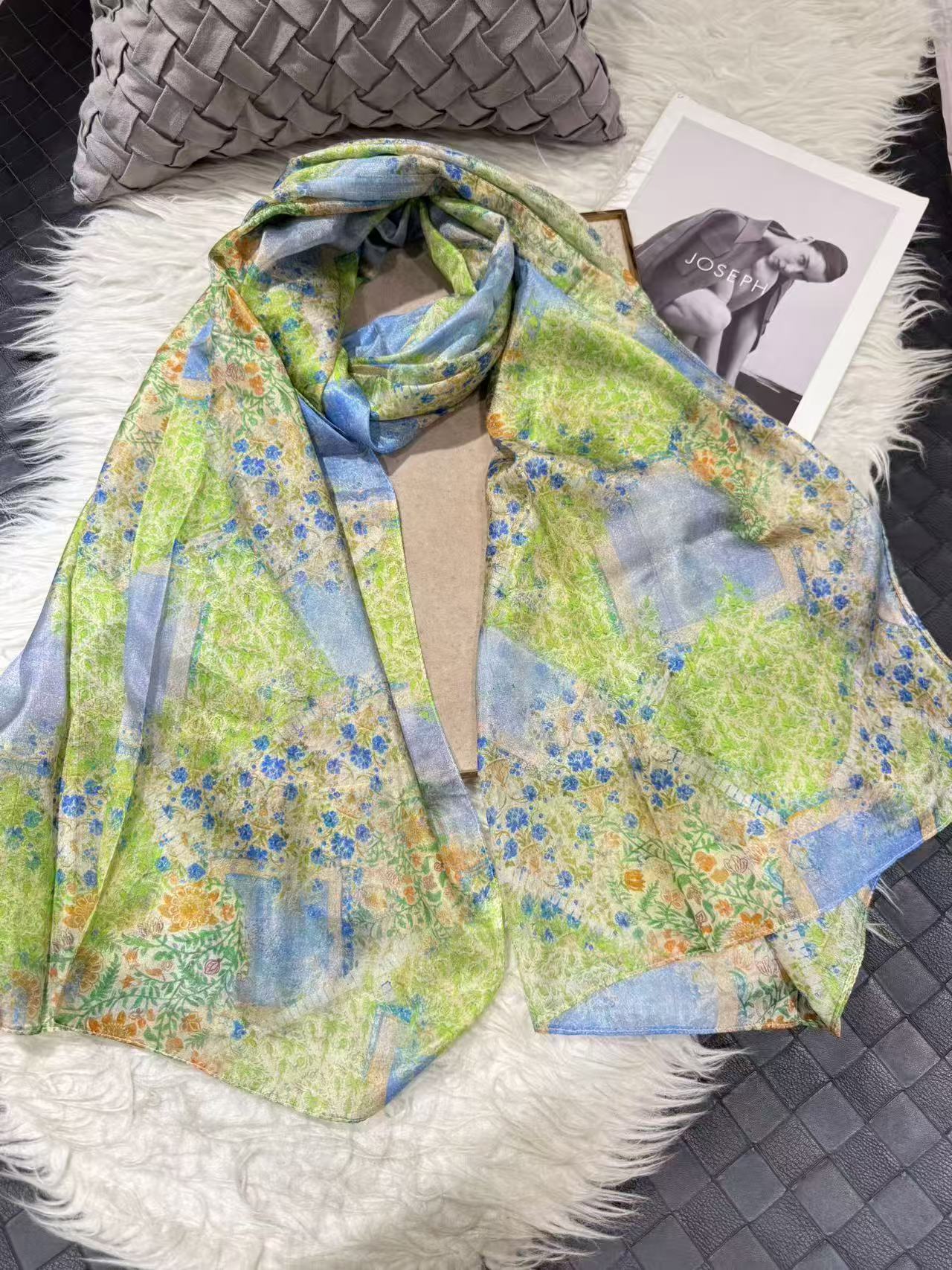 2025 Bysifa women 100% Mulberry Silk Scarf 176*110cm