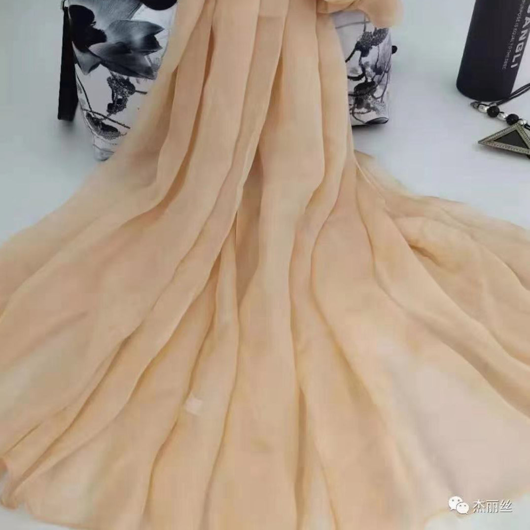 100% Long Silk Scarf solid color 200*140cm