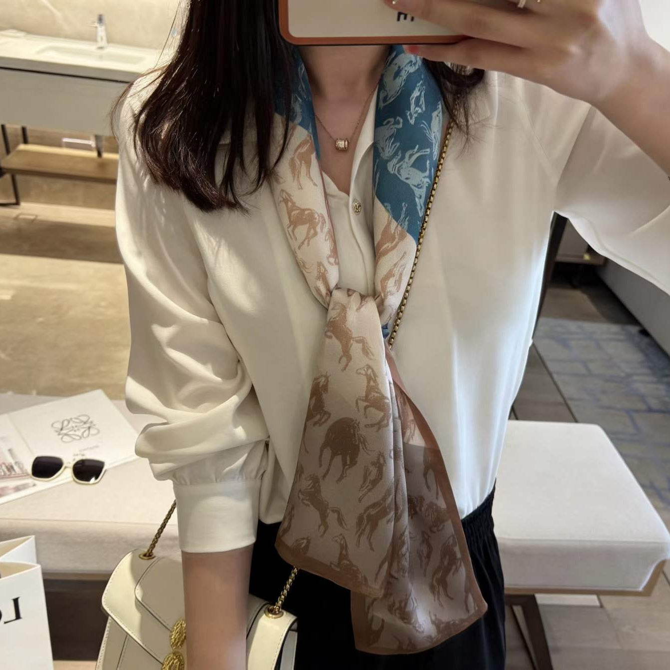 100% Pure Mulberry Long Silk Scarf 155*16cm