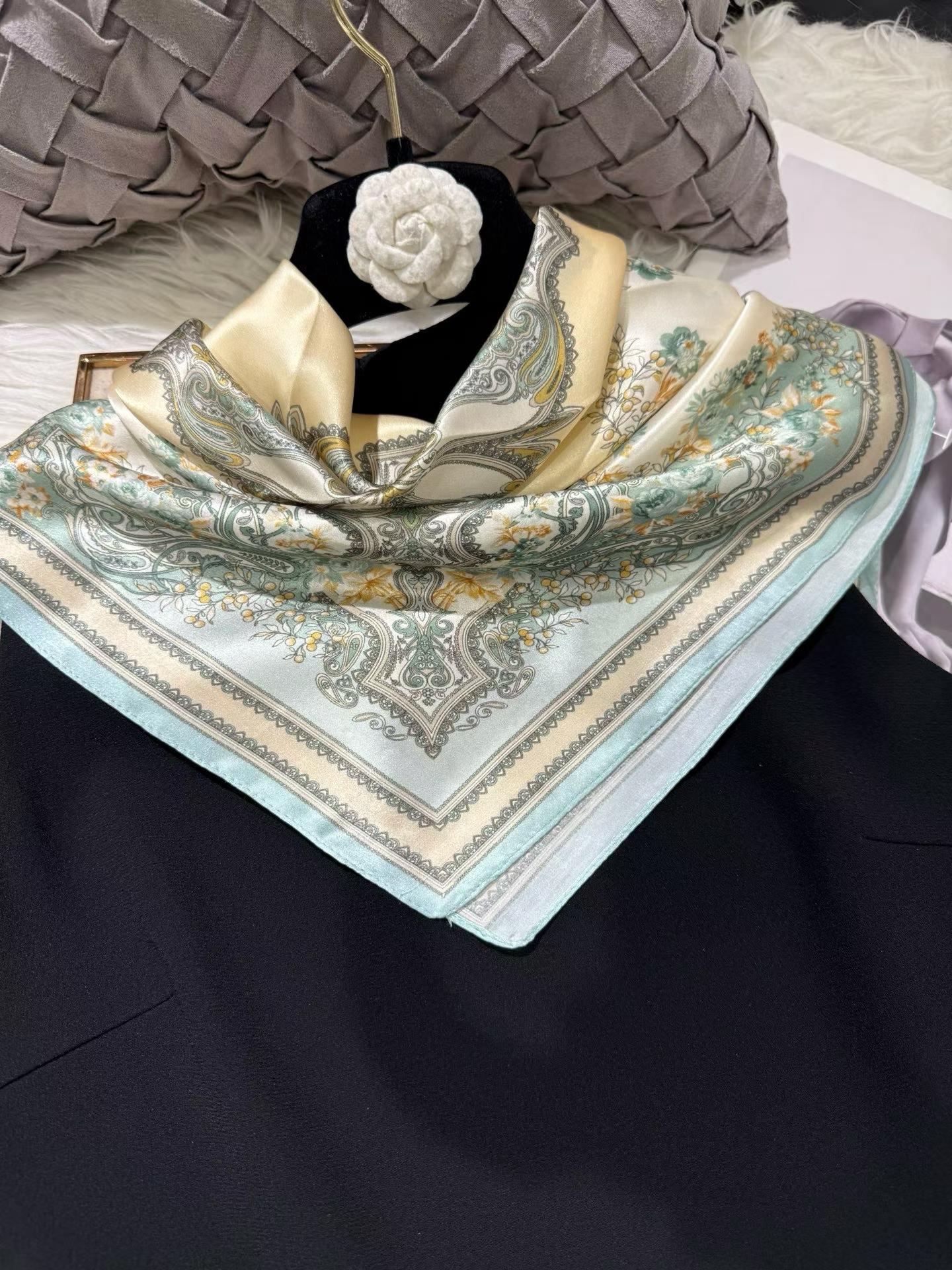65*65cm 100% natural square silk scarf
