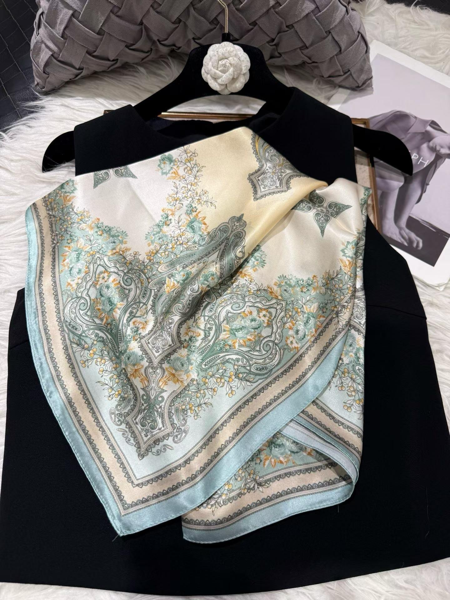 65*65cm 100% natural square silk scarf