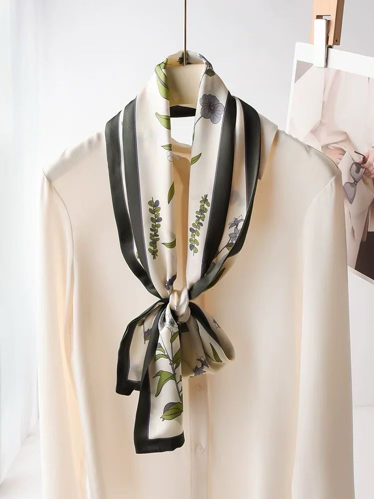 100% Pure Mulberry Long Silk Scarf 150*15cm【K10-18】