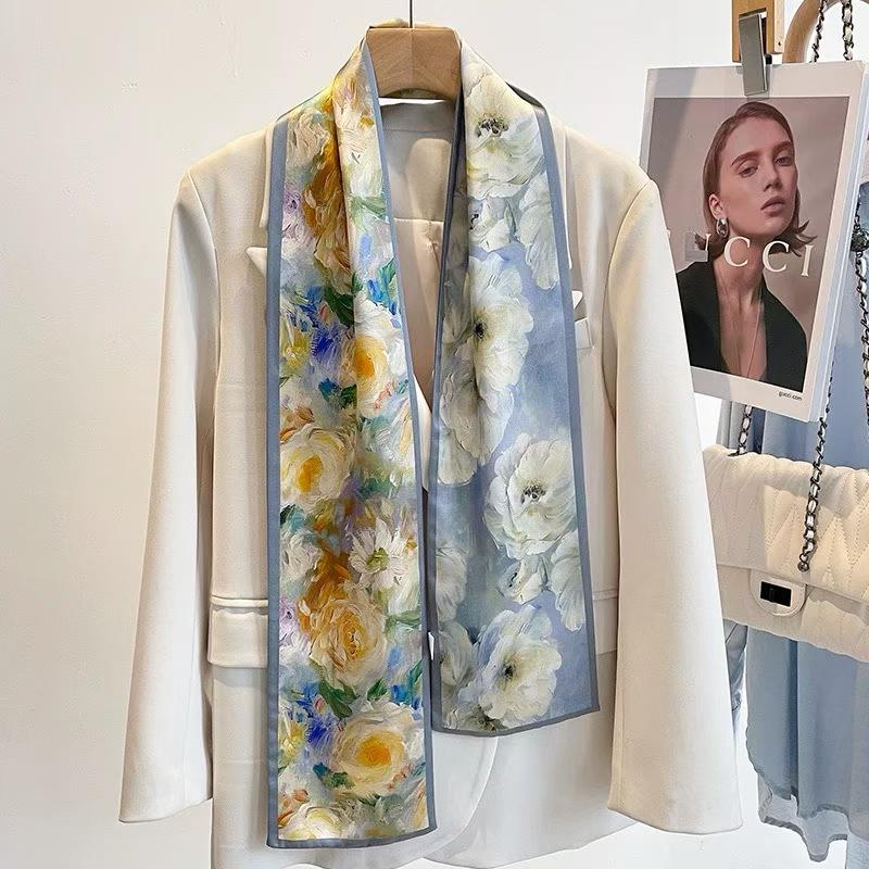 100% Pure Mulberry Long Silk Scarf 150*15cm【K37-45】