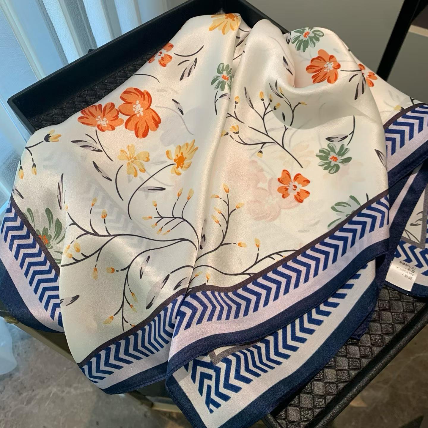65*65cm 100% natural square silk scarf